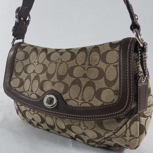 Brown Coach Braided Handle Handbag